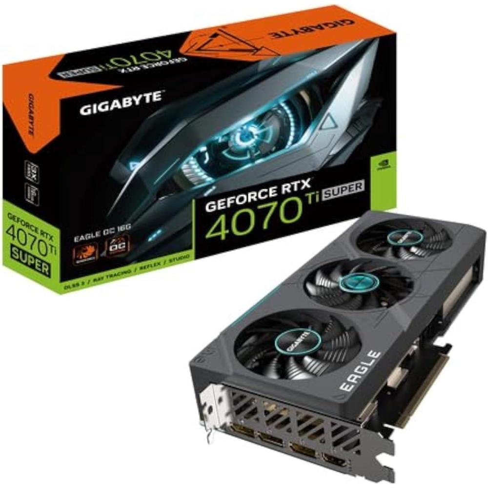 imageGIGABYTE GeForce RTX 4070 Ti Super Eagle OC 16G Graphics Card 3X WINDFORCE Fans 16GB 256bit GDDR6X GVN407TSEAGLE OC16GD Video Card