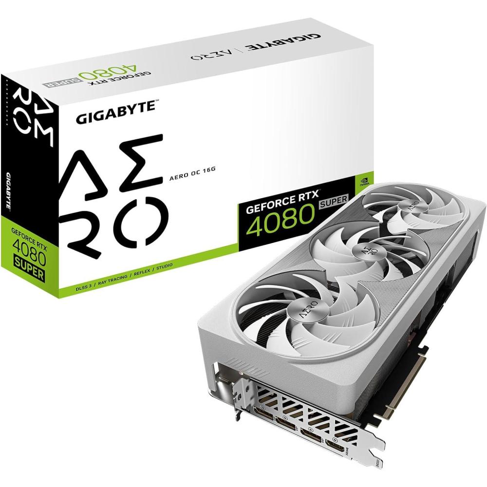 imageGIGABYTE GeForce RTX 4080 Super AERO OC 16G Graphics Card 3X WINDFORCE Fans 16GB 256bit GDDR6X GVN408SAERO OC16GD Video Card