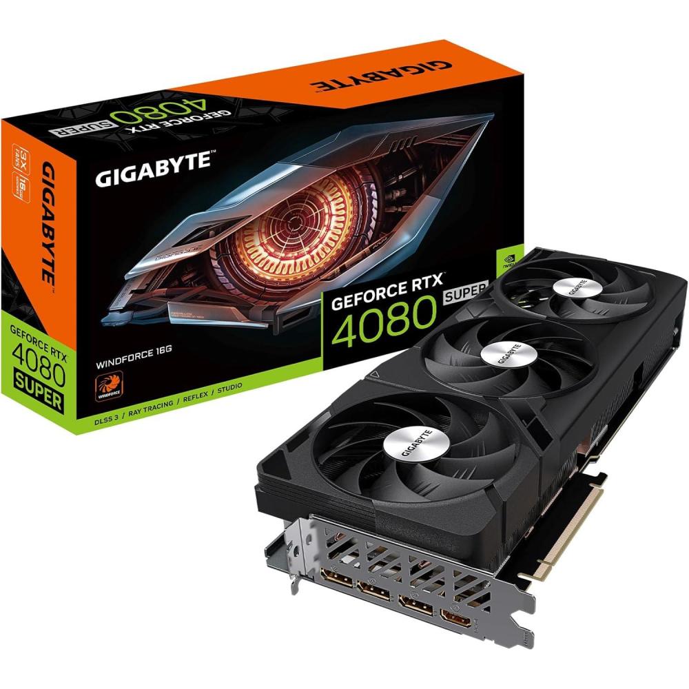 imageGIGABYTE GeForce RTX 4080 Super WINDFORCE V2 16G Graphics Card 3X WINDFORCE Fans 16GB 256bit GDDR6X GVN408SWF3V216GD Video Card