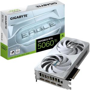 GIGABYTE GeForce RTX 5060 Ti Eagle OC ICE 16G Graphics Card, 16GB 128-bit GDDR7, PCIe 5.0, WINDFORCE Cooling System, GV-N506TEAGLEOC ICE-16GD Video Card(EAGLE)