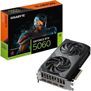 GIGABYTE GeForce RTX 5060 WINDFORCE 8G Graphics Card, 8GB 128-bit GDDR7, PCIe 5.0, WINDFORCE Cooling System, GV-N5060WF2-8GD Video Card(WINDFORCE)