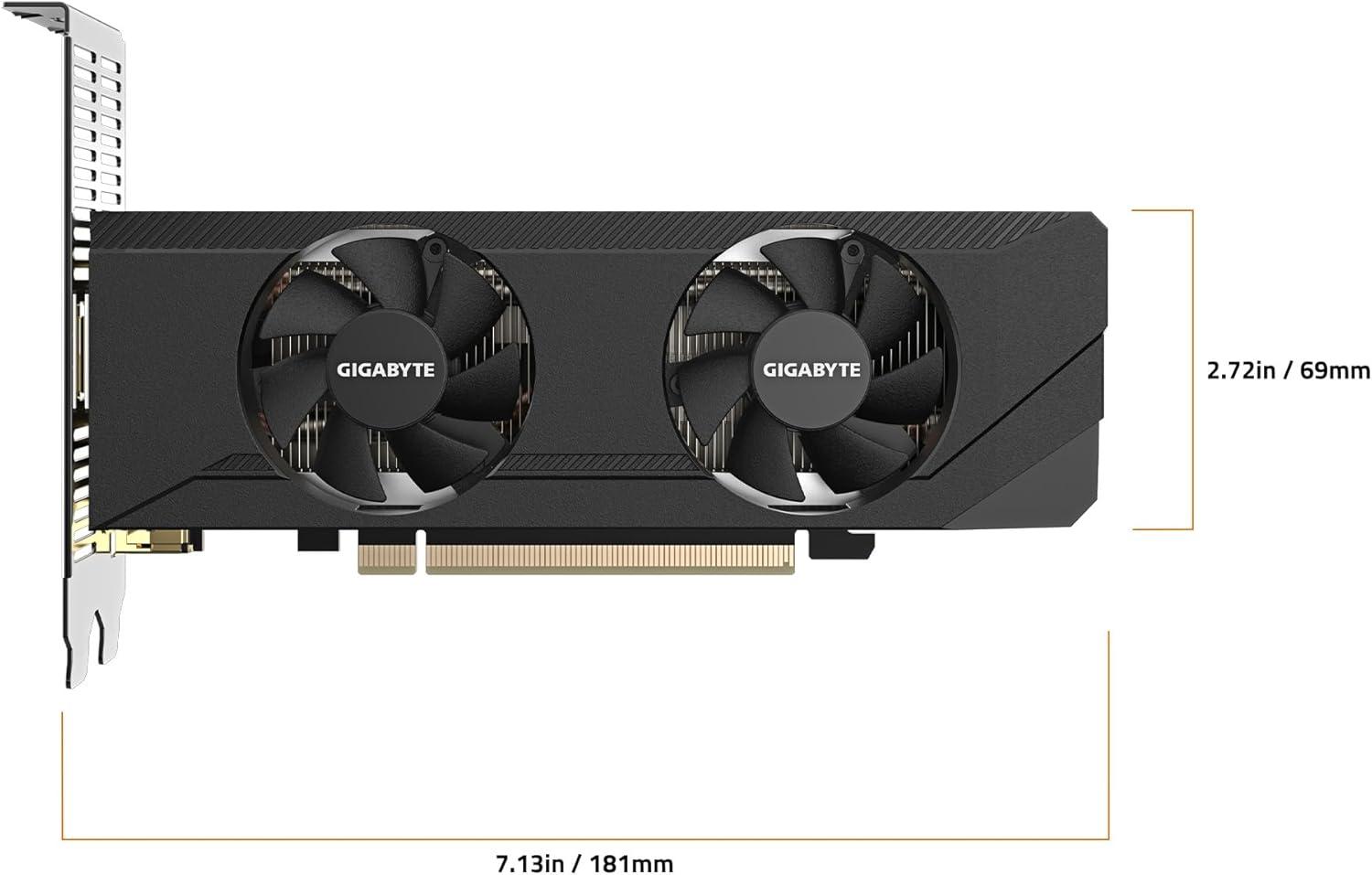 imageGIGABYTE GeForce RTX 3050 OC Low Profile 6G Graphics Card 2X WINDFORCE Fans 6GB GDDR6 96bit GDDR6 GVN3050OC6GL Video Card