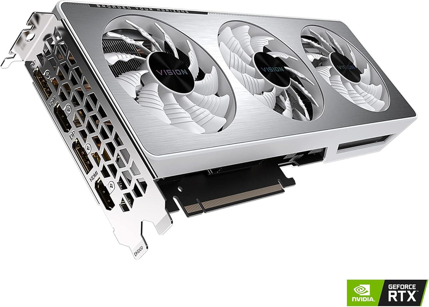 imageGIGABYTE GeForce RTX 3060 Ti Vision OC 8G REV20 Graphics Card WINDFORCE 3X Cooling System LHR 8GB 256bit GDDR6 GVN306TVISION OC8GD REV20 Video Card