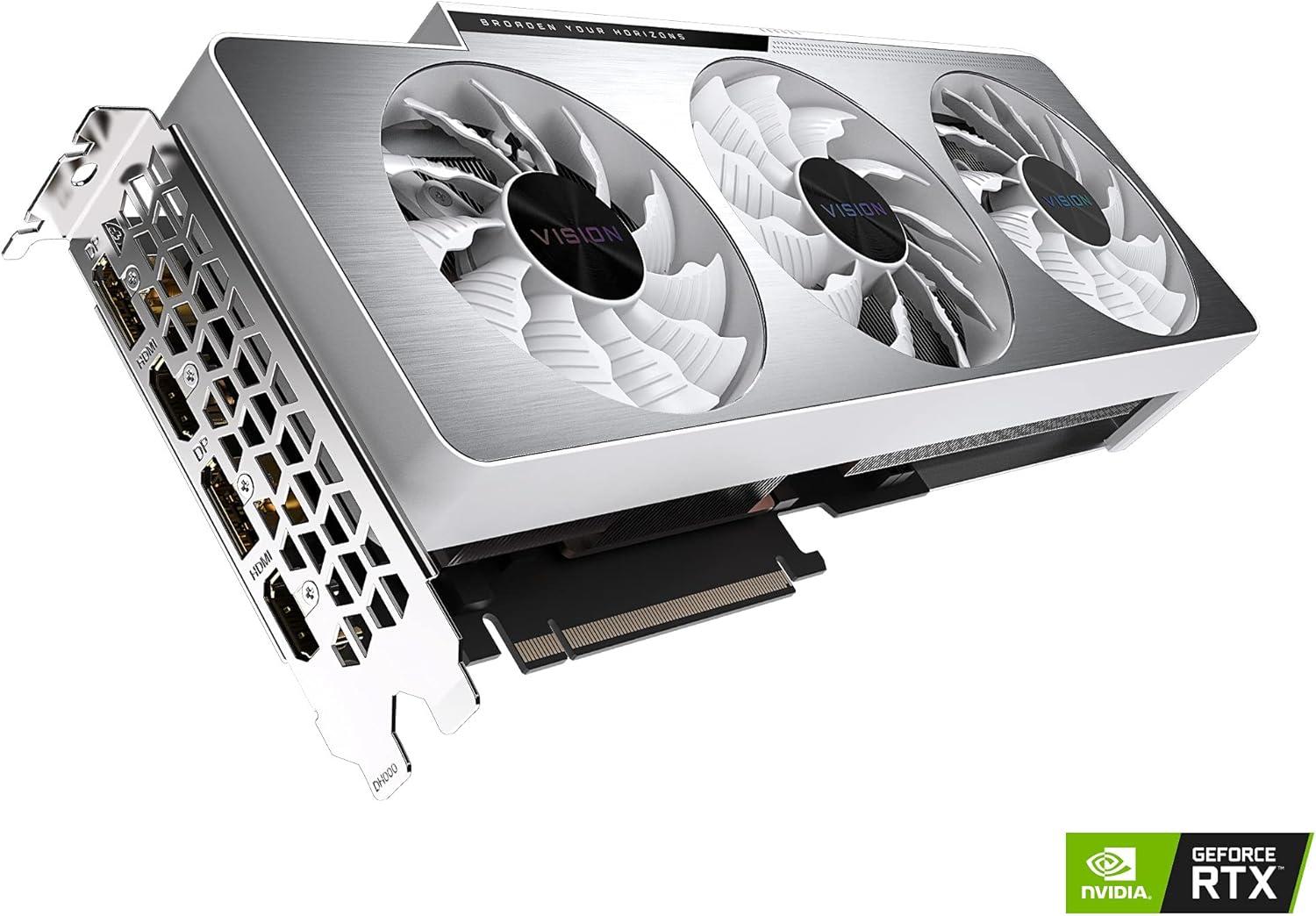 imageGIGABYTE GeForce RTX 3070 Ti Vision OC 8G Graphics Card WINDFORCE 3X Cooling System 8GB 256bit GDDR6X GVN307TVISION OC8GD Video Card