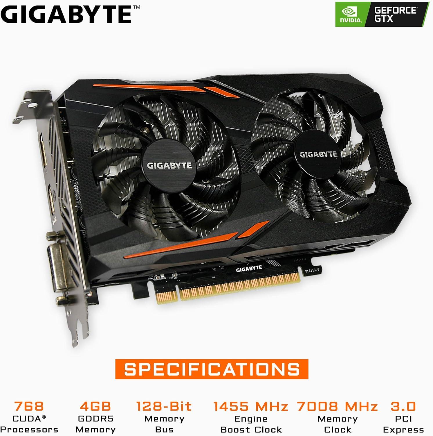 imageGIGABYTE Geforce GTX 1050 Ti 4GB GVN105TD54GD Graphic CardsBoost Clock 1455 MHz