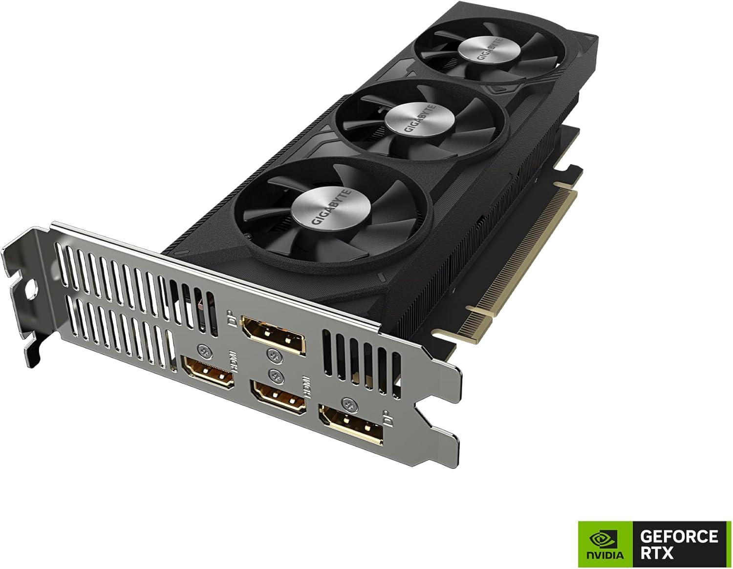 imageGigabyte GeForce RTX 4060 OC Low Profile 8G Graphics Card 3X WINDFORCE Fans 8GB 128bit GDDR6 GVN4060OC8GL Video Card