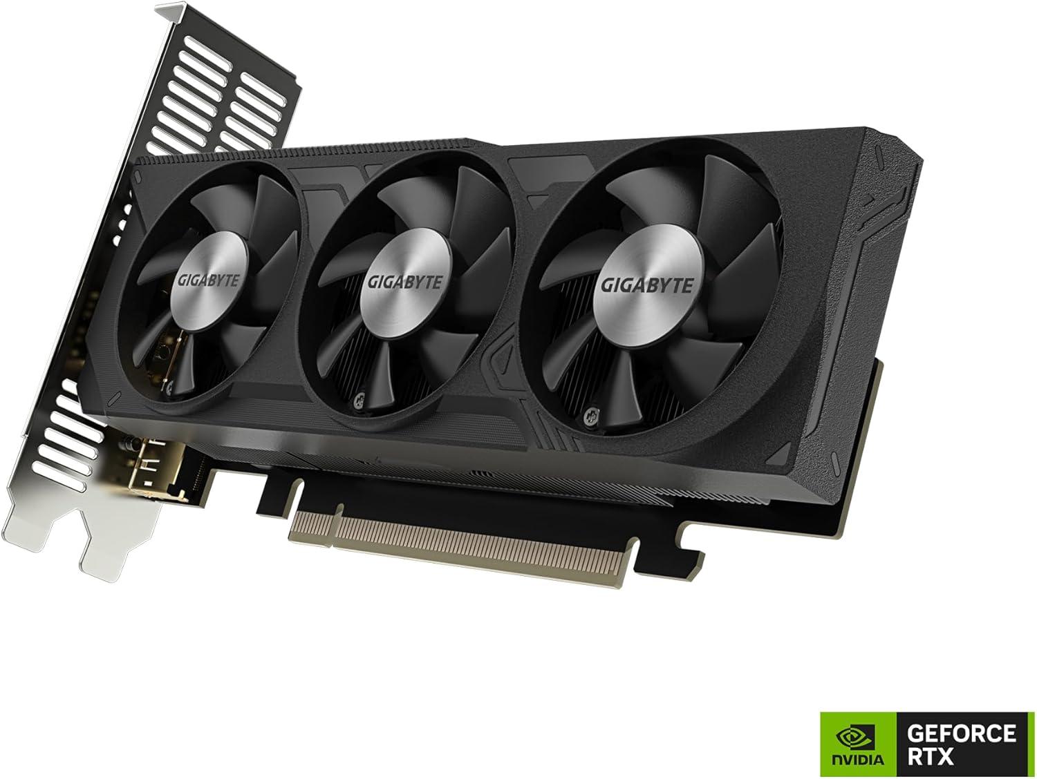 imageGigabyte GeForce RTX 4060 OC Low Profile 8G Graphics Card 3X WINDFORCE Fans 8GB 128bit GDDR6 GVN4060OC8GL Video Card