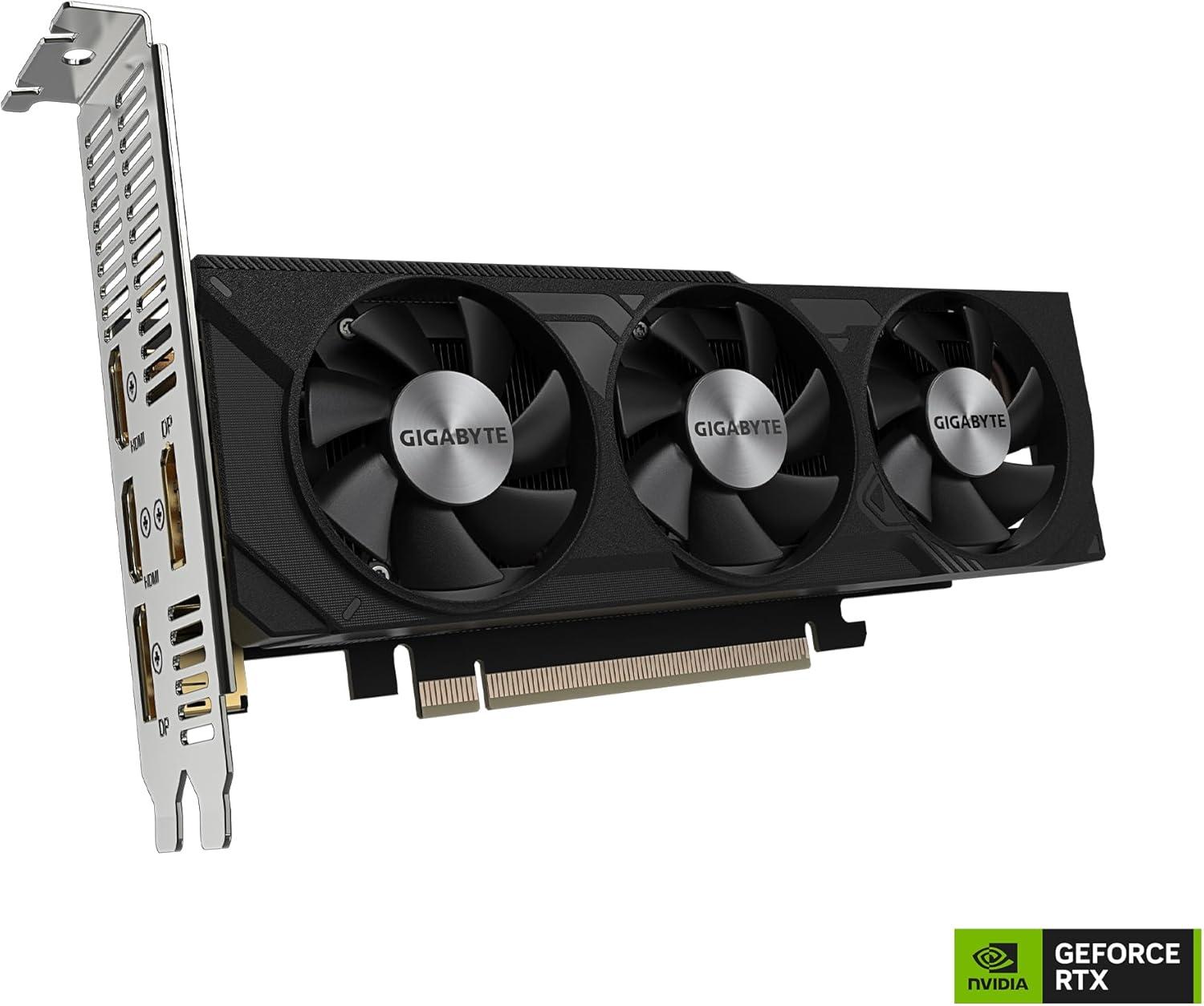 imageGigabyte GeForce RTX 4060 OC Low Profile 8G Graphics Card 3X WINDFORCE Fans 8GB 128bit GDDR6 GVN4060OC8GL Video Card