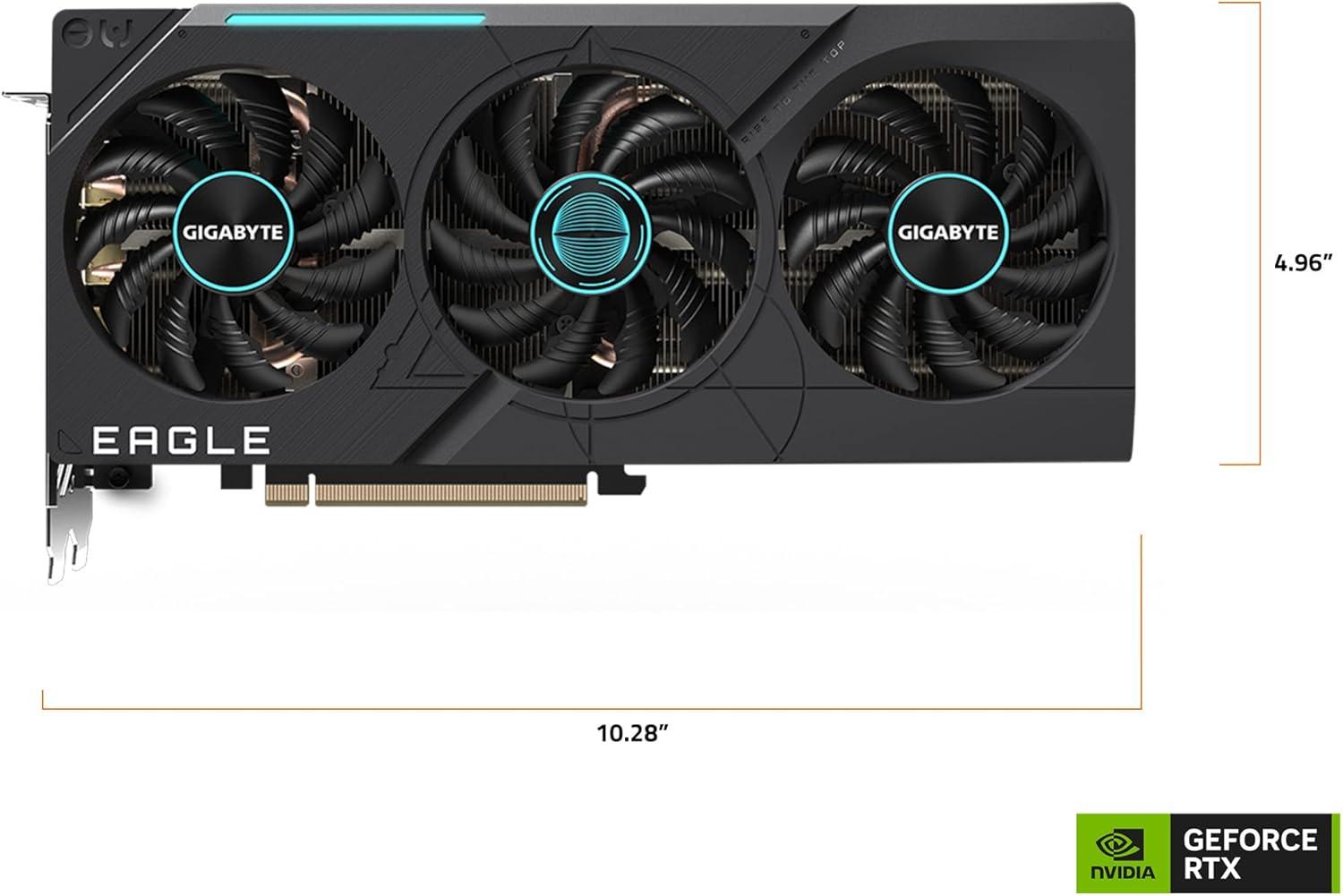 imageGigabyte GeForce RTX 4070 Eagle OC 12G Graphics Card 3X WINDFORCE Fans 12GB 192bit GDDR6X GVN4070EAGLE OC12GD Video Card
