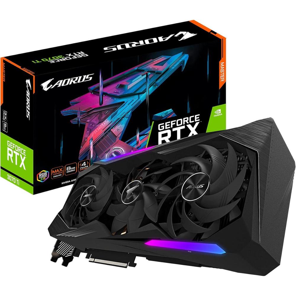 imageGIGABYTE AORUS GeForce RTX 3070 Ti Master 8G Graphics Card MAXCovered Cooling 8GB 256bit GDDR6X GVN307TAORUS M8GD Video Card