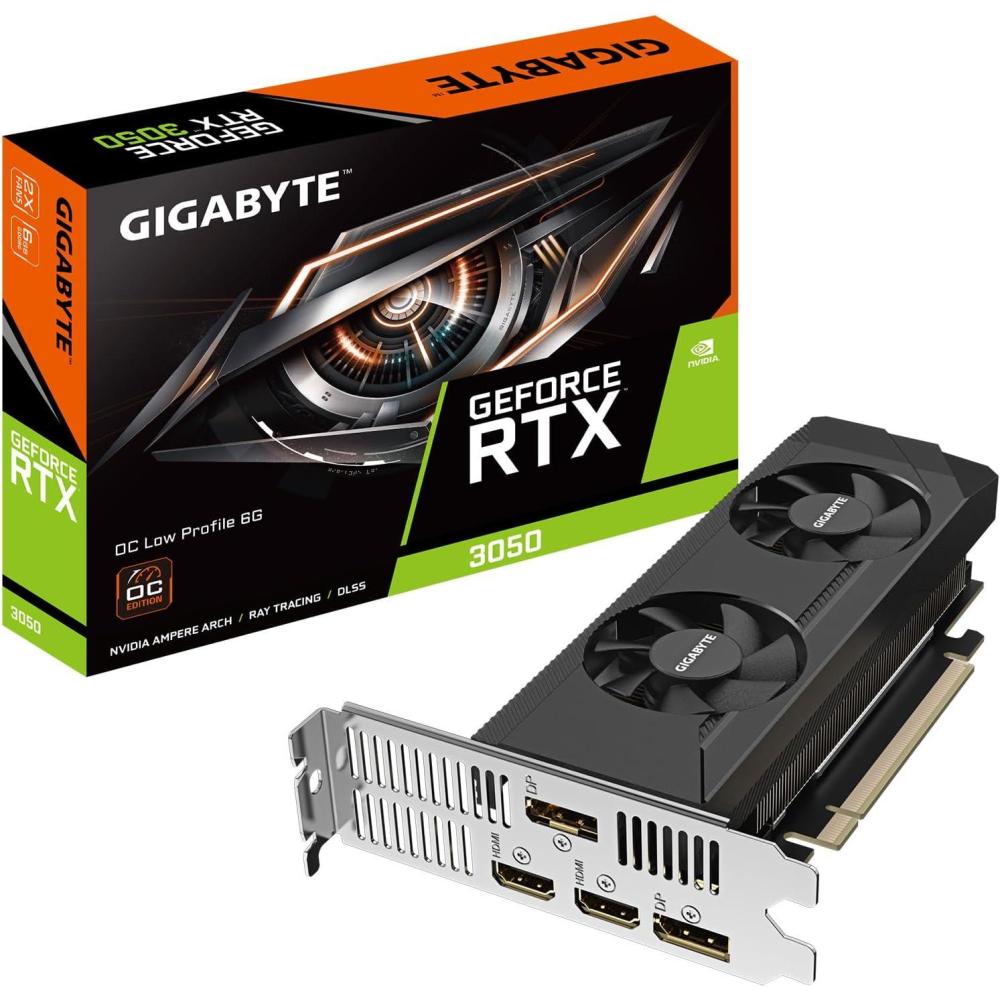 imageGIGABYTE GeForce RTX 3050 OC Low Profile 6G Graphics Card 2X WINDFORCE Fans 6GB GDDR6 96bit GDDR6 GVN3050OC6GL Video Card