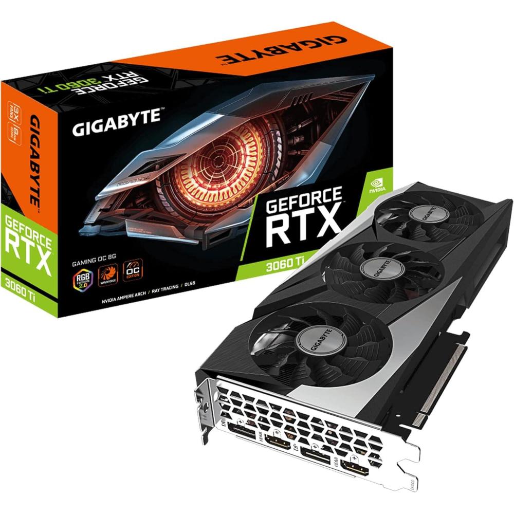 imageGIGABYTE GeForce RTX 3060 Ti Gaming OC 8G REV20 Graphics Card 3X WINDFORCE Fans LHR 8GB 256bit GDDR6 GVN306TGAMING OC8GD REV20 Video Card