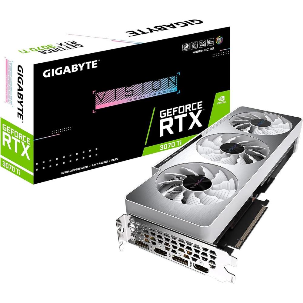 imageGIGABYTE GeForce RTX 3070 Ti Vision OC 8G Graphics Card WINDFORCE 3X Cooling System 8GB 256bit GDDR6X GVN307TVISION OC8GD Video Card
