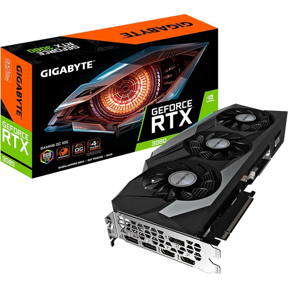 imageGIGABYTE GeForce RTX 3080 Gaming OC 10G REV20 Graphics Card 3X WINDFORCE Fans LHR 10GB 320bit GDDR6X GVN3080GAMING OC10GD REV20 Video Card