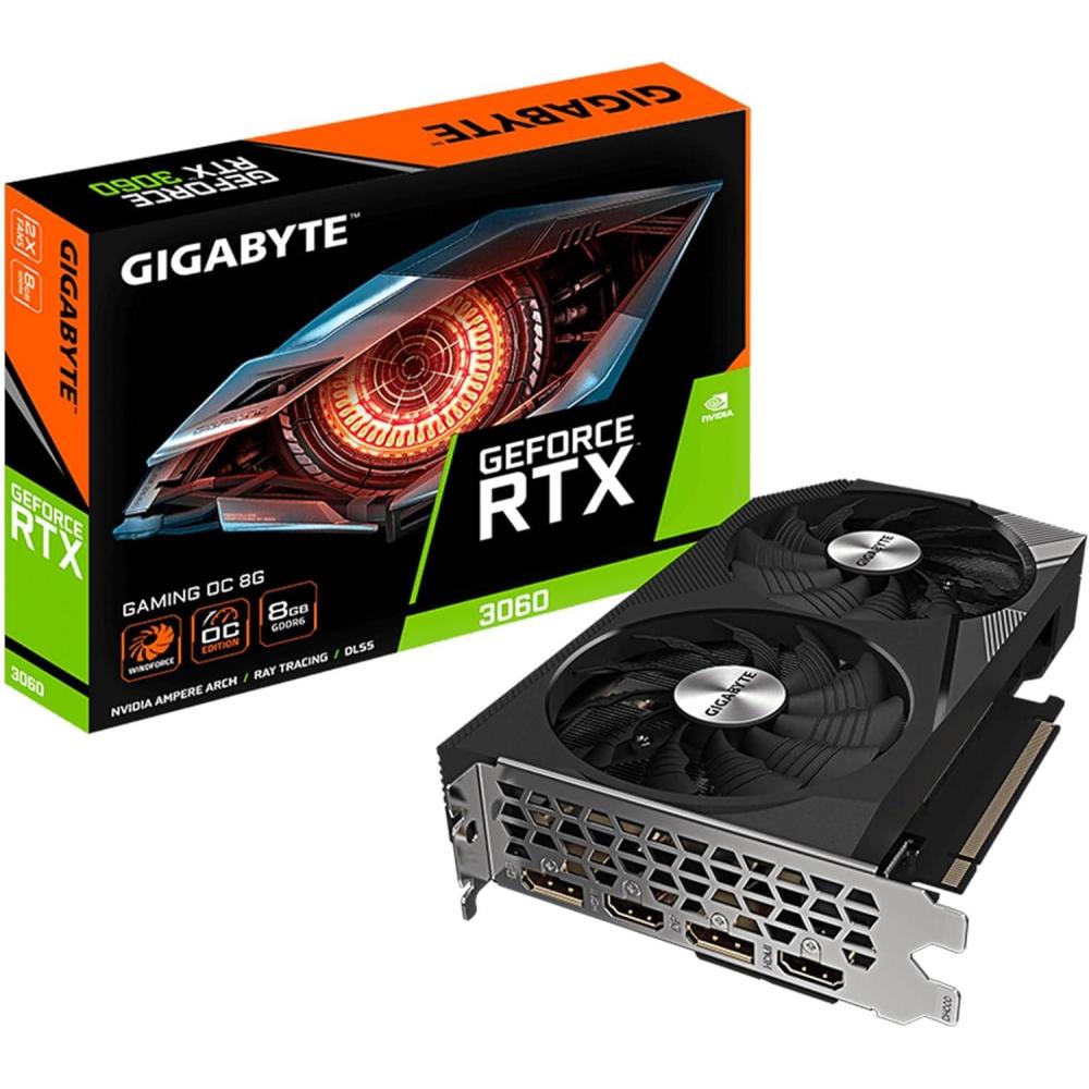 imageGigabyte GeForce RTX 3060 Gaming OC 8G rev 20 Graphics Card 2X WINDFORCE Fans 8GB 128bit GDDR6 GVN3060GAMING OC8GD REV20 Video Card