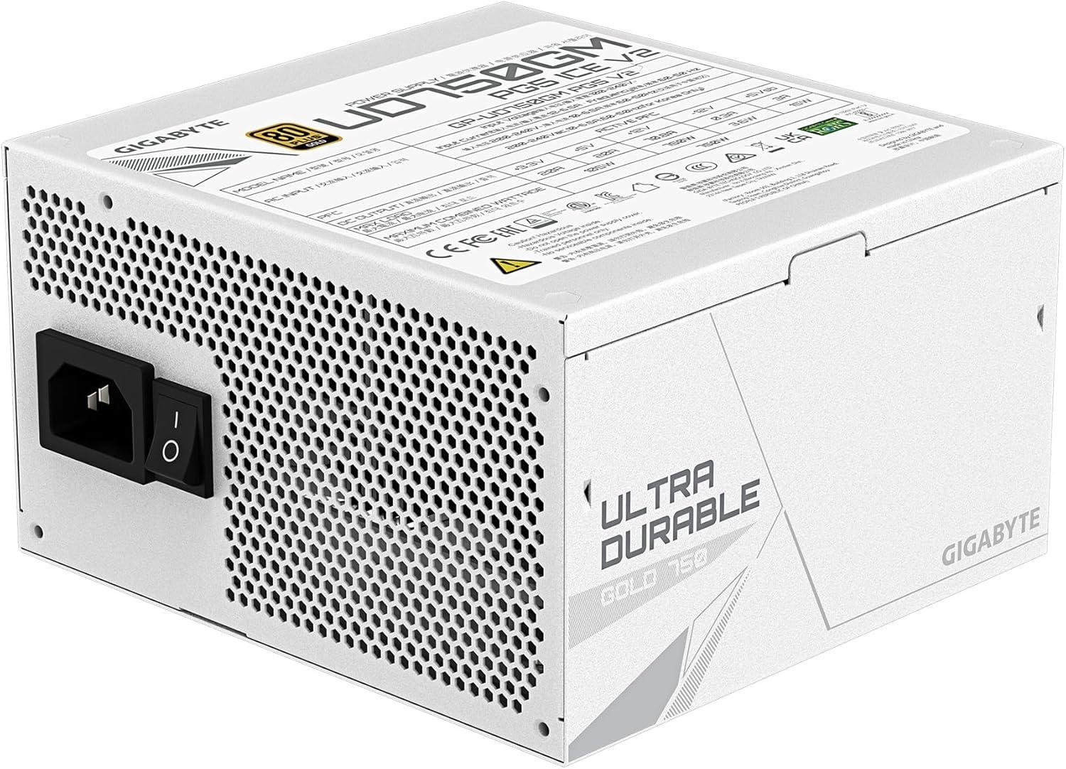imageGIGABYTE UD750GM PG5 V2 ICE 750W 80 Plus Platinum Certified PCIe51 Ready ATX31 Fully Modular Power Supply GPUD750GM PG5 ICE