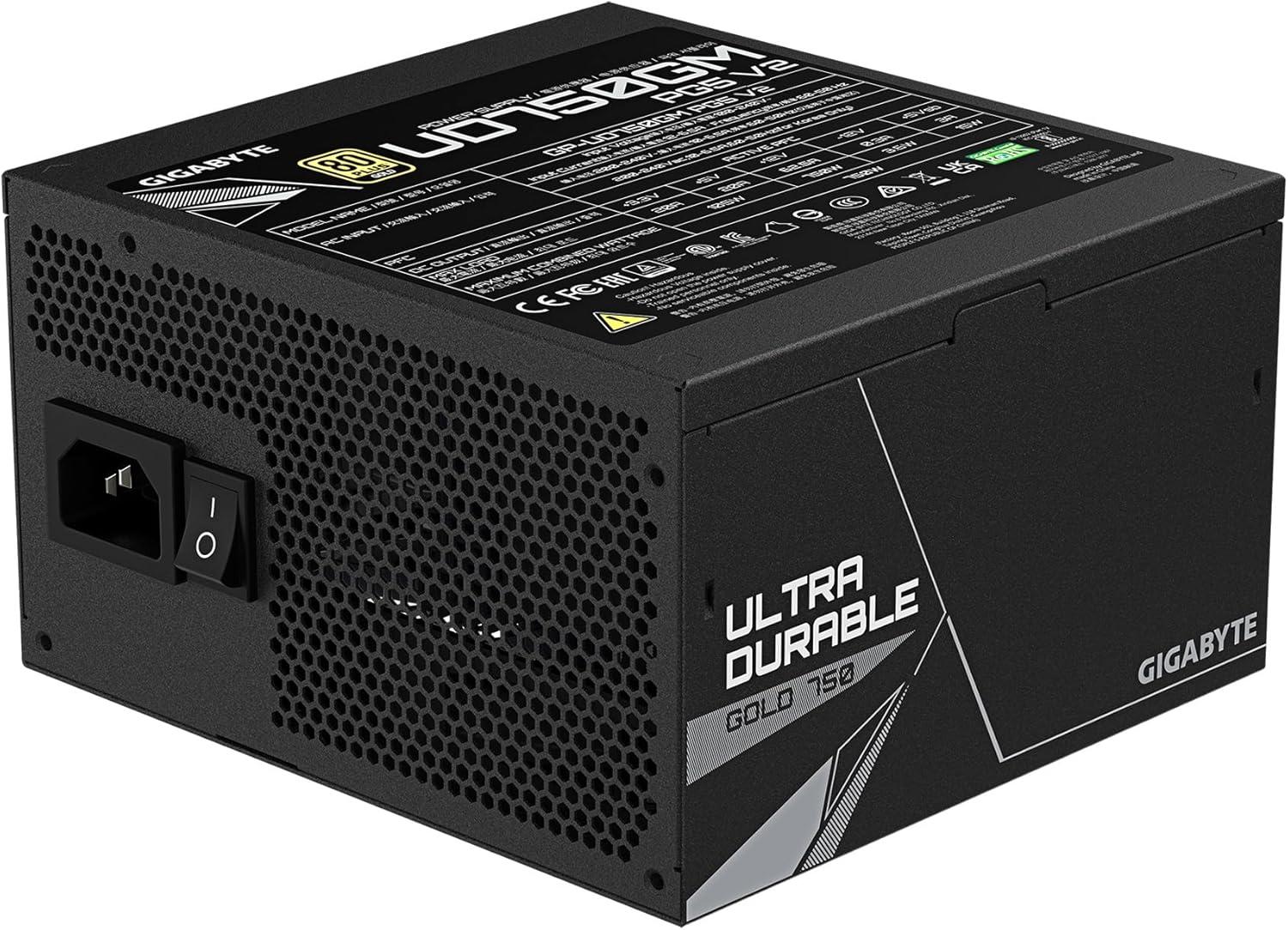 imageGIGABYTE UD750GM PG5 V2750W 80 Plus Gold Certified PCIe51 Ready ATX31 Fully Modular Power Supply GPUD750GM PG5 V2