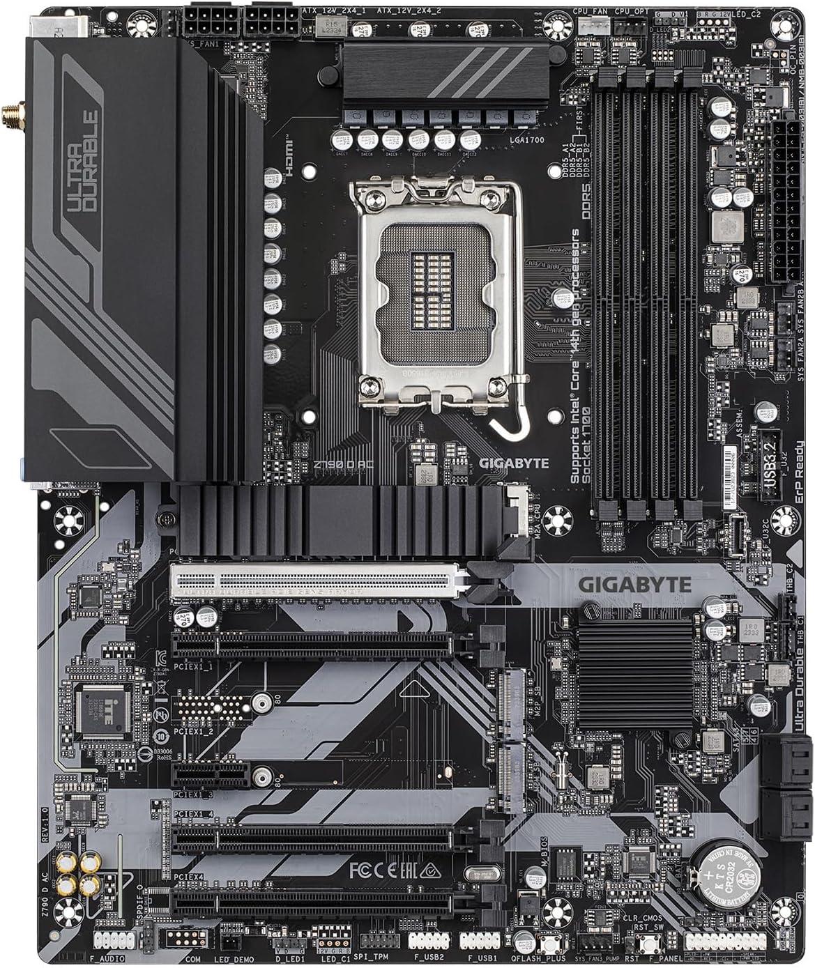 imageGIGABYTE Z790 D AC LGA 1700 Intel Z790 ATX Motherboard with DDR5 Triple M2 PCIe 50 USB 32 Gen2X2 TypeC 25GbE LAN PCIe EZLatch MultiKey