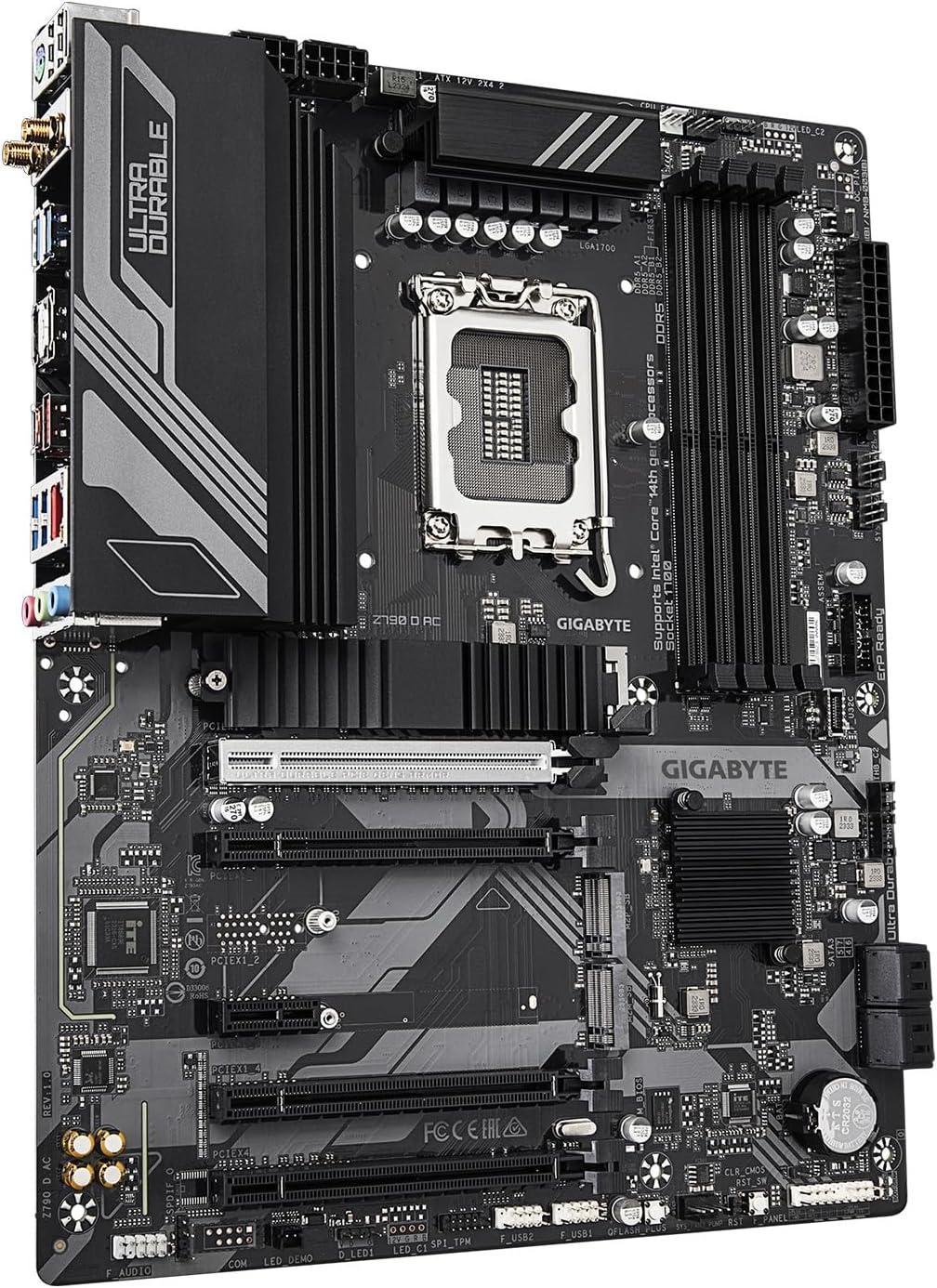 imageGIGABYTE Z790 D AC LGA 1700 Intel Z790 ATX Motherboard with DDR5 Triple M2 PCIe 50 USB 32 Gen2X2 TypeC 25GbE LAN PCIe EZLatch MultiKey