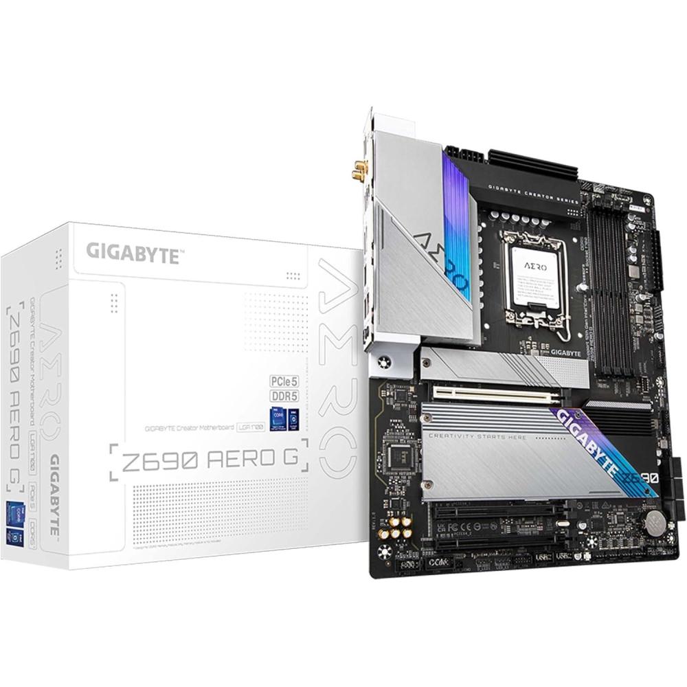 imageGIGABYTE Z790 AERO G LGA 1700 Intel Z790 ATX DDR5 5 50 M2 PCIe 50 USB 32 Gen2X2 TypeCWiFi 6E Intel 25GbE LANMotherboardZ690 AERO G