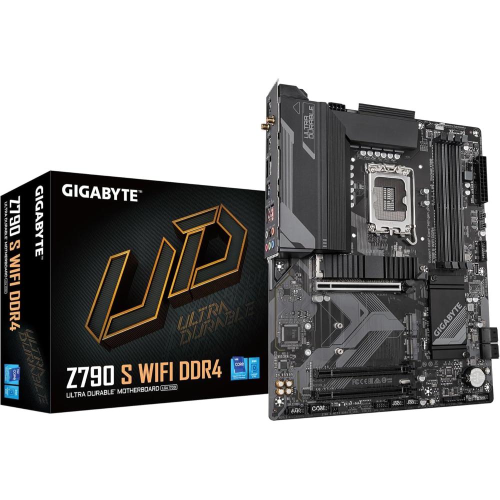 imageGIGABYTE Z790 S WiFi DDR4 LGA 1700 Intel Z790 ATX Motherboard with DDR4 Triple M2 PCIe 40 USB 32 Gen2 TypeC 25GbE LAN PCIe EZLatch MultiKey