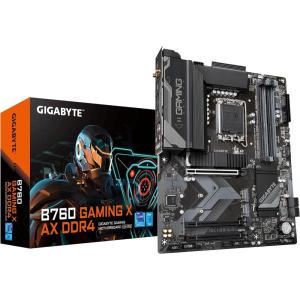 GIGABYTE B760 Gaming X AX DDR4 (LGA 1700/ Intel/ B760/ ATX/ DDR4/ Triple M.2/ PCIe 4.0/ Front USB 3.2 Gen2X2 Type-C/WiFi 6E/ 2.5GbE LAN/Q-Flash Plus/PCIe EZ-Latch/Gaming Motherboard)