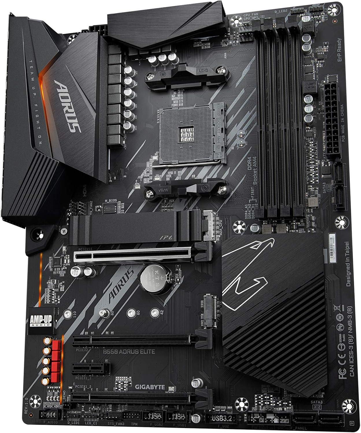 imageGIGABYTE B550 AORUS Elite AM4 AMDB550ATXDual M2SATA 6GbsUSB 32 Gen 225 GbE LANRealtek ALC1200HDMIDPPCIe40DDR4Gaming Motherboard
