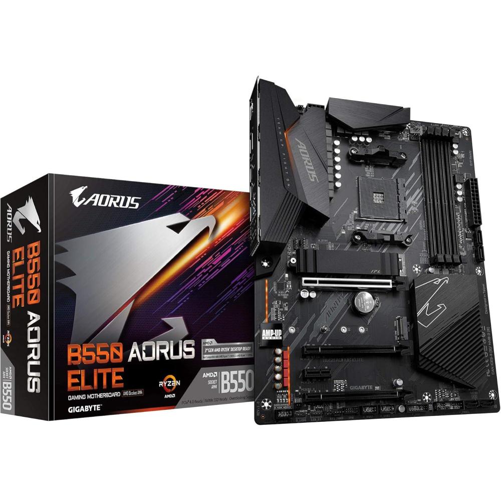imageGIGABYTE B550 AORUS Elite AM4 AMDB550ATXDual M2SATA 6GbsUSB 32 Gen 225 GbE LANRealtek ALC1200HDMIDPPCIe40DDR4Gaming Motherboard