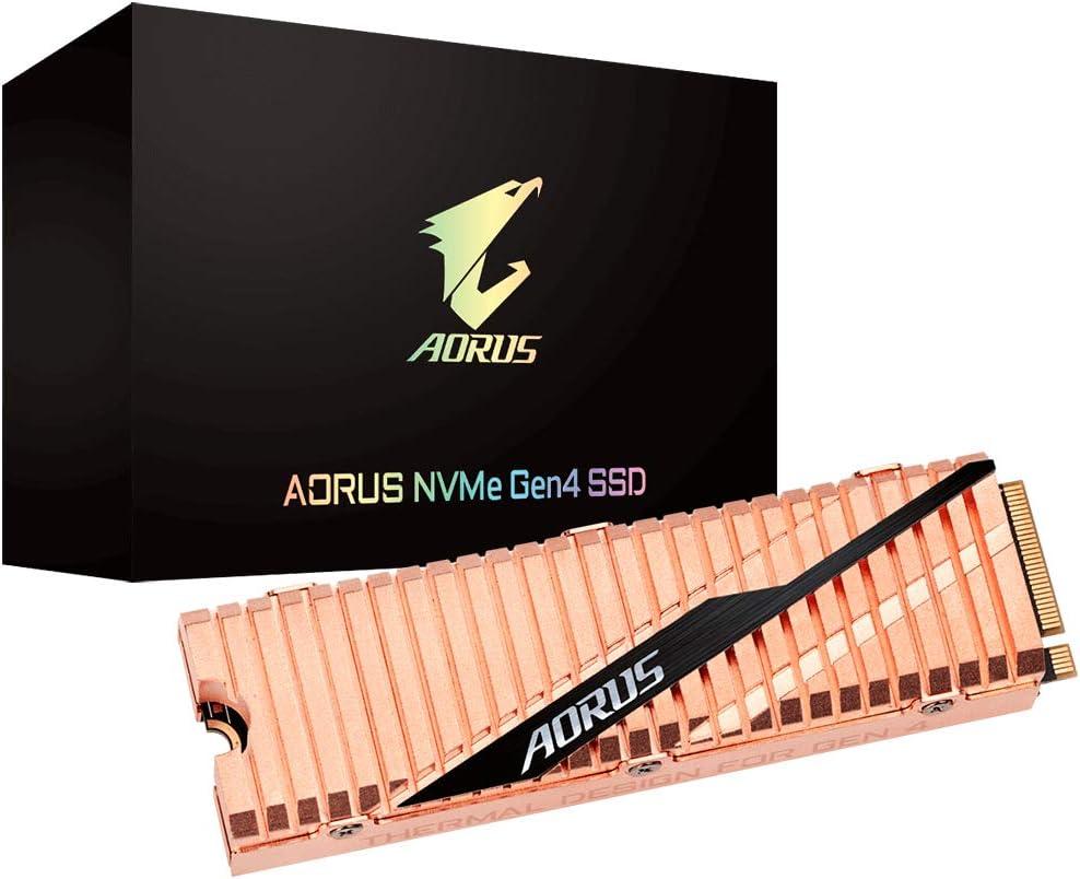 imageGIGABYTE AORUS NVMe Gen4 M2 1TB PCIExpress 40 Interface High Performance Gaming Full Body Copper Heat Spreader Toshiba 3D NAND DDR Cache Buffer SSD GPASM2NE6100TTTD1TB Heatsink SSD GPASM2NE6100TTTD