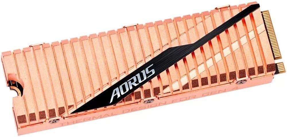 imageGIGABYTE AORUS NVMe Gen4 M2 1TB PCIExpress 40 Interface High Performance Gaming Full Body Copper Heat Spreader Toshiba 3D NAND DDR Cache Buffer SSD GPASM2NE6100TTTD500GB Heatsink SSD GPASM2NE6500GTTD