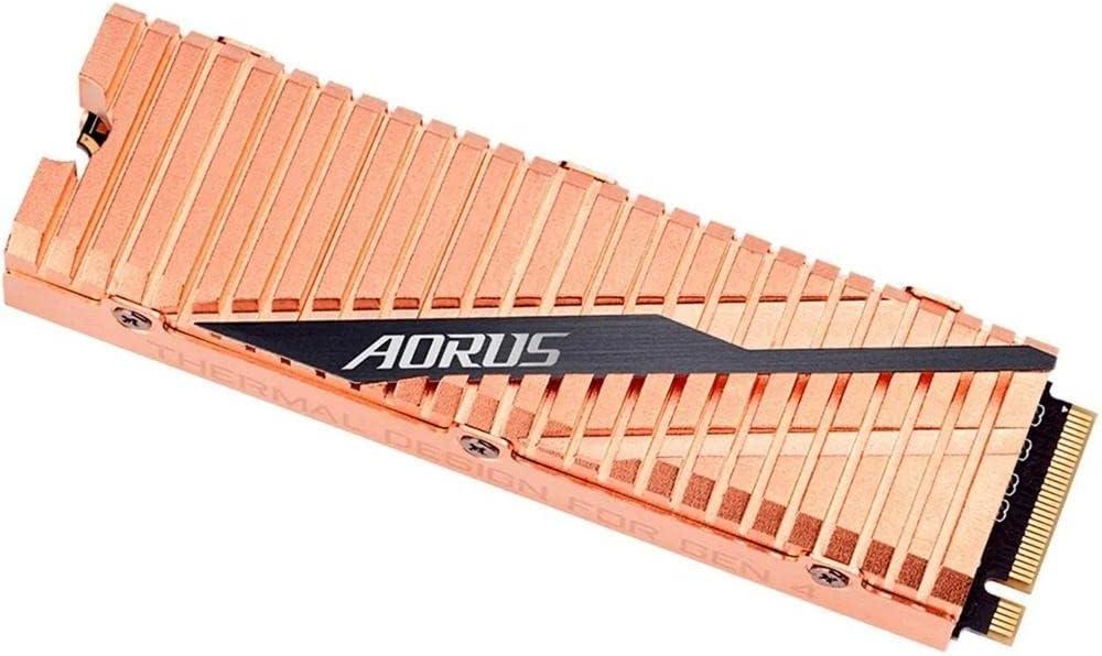 imageGIGABYTE AORUS NVMe Gen4 M2 1TB PCIExpress 40 Interface High Performance Gaming Full Body Copper Heat Spreader Toshiba 3D NAND DDR Cache Buffer SSD GPASM2NE6100TTTD500GB Heatsink SSD GPASM2NE6500GTTD