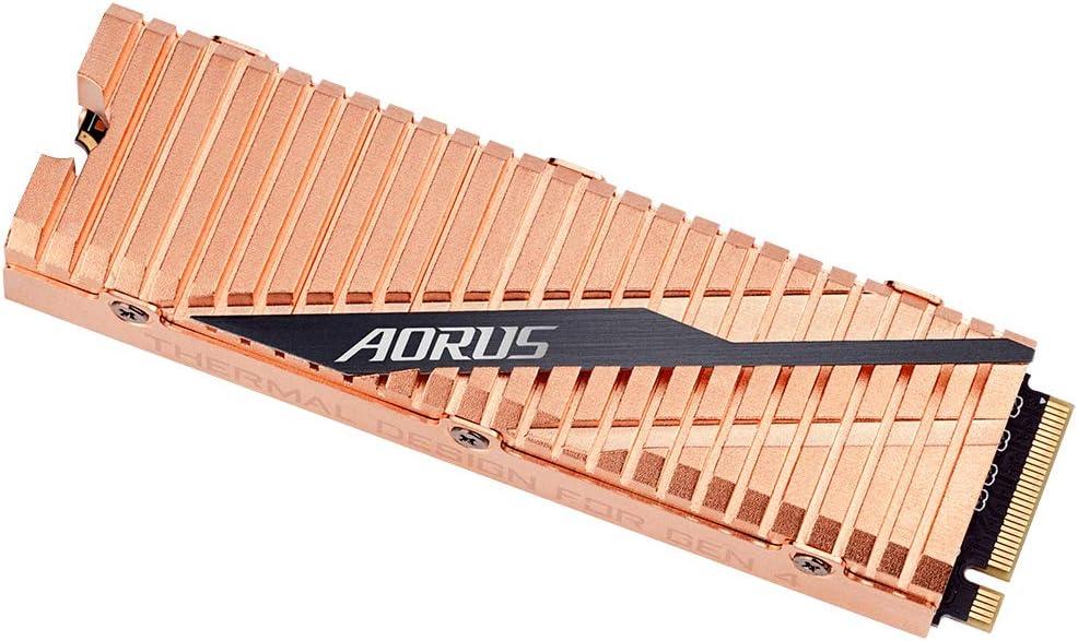 imageGIGABYTE AORUS NVMe Gen4 M2 1TB PCIExpress 40 Interface High Performance Gaming Full Body Copper Heat Spreader Toshiba 3D NAND DDR Cache Buffer SSD GPASM2NE6100TTTD1TB Heatsink SSD GPASM2NE6100TTTD