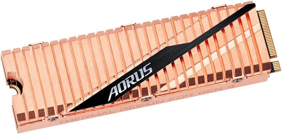 imageGIGABYTE AORUS NVMe Gen4 M2 1TB PCIExpress 40 Interface High Performance Gaming Full Body Copper Heat Spreader Toshiba 3D NAND DDR Cache Buffer SSD GPASM2NE6100TTTD1TB Heatsink SSD GPASM2NE6100TTTD