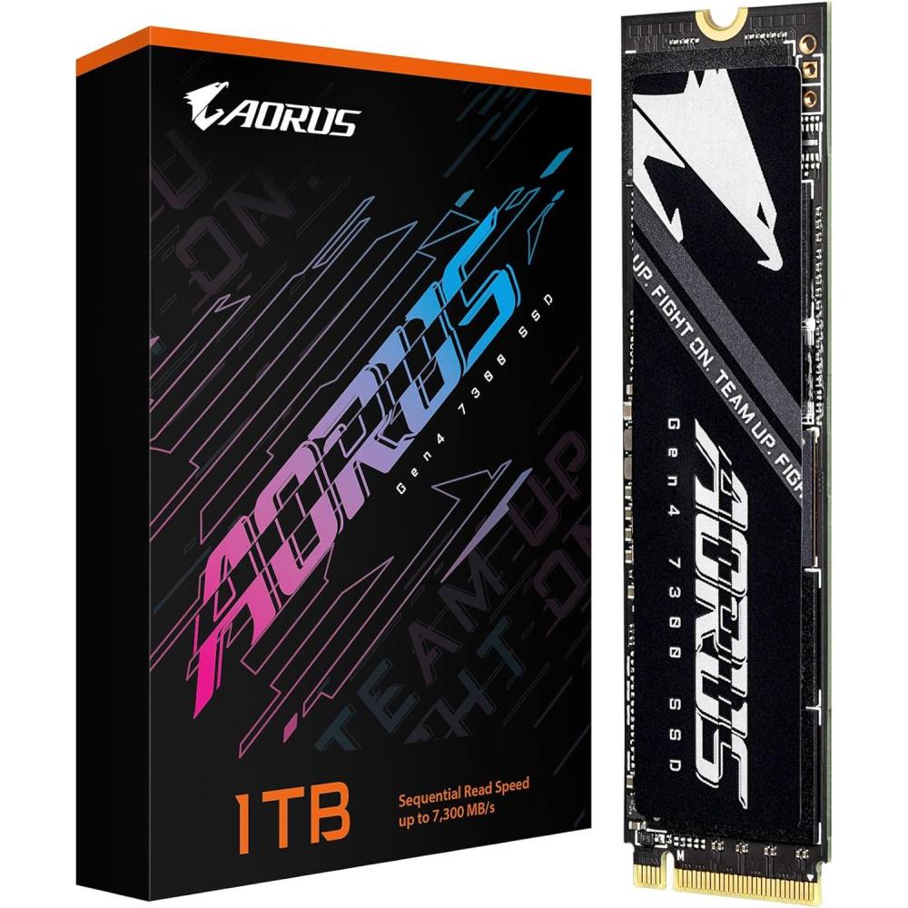 imageGIGABYTE AORUS Gen4 7300 SSD 1TB wo Heat Spreader PCIe 40 NVMe M2 Internal Solid State Drive with Read Speed Up to 7300MBs Write Speed Up to 6000MBs AG4731TB N