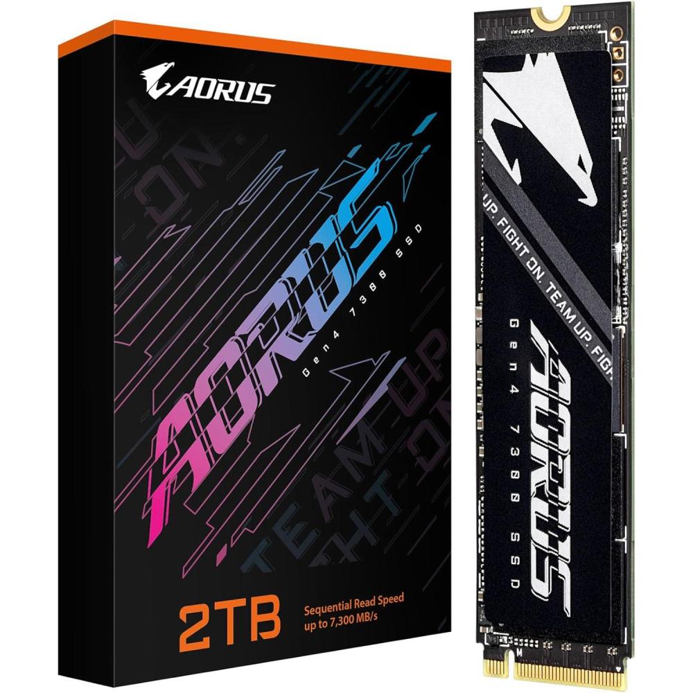 imageGIGABYTE AORUS Gen4 7300 SSD 2TB wo Heat Spreader PCIe 40 NVMe M2 Internal Solid State Drive with Read Speed Up to 7300MBs Write Speed Up to 6850MBs AG4732TB N