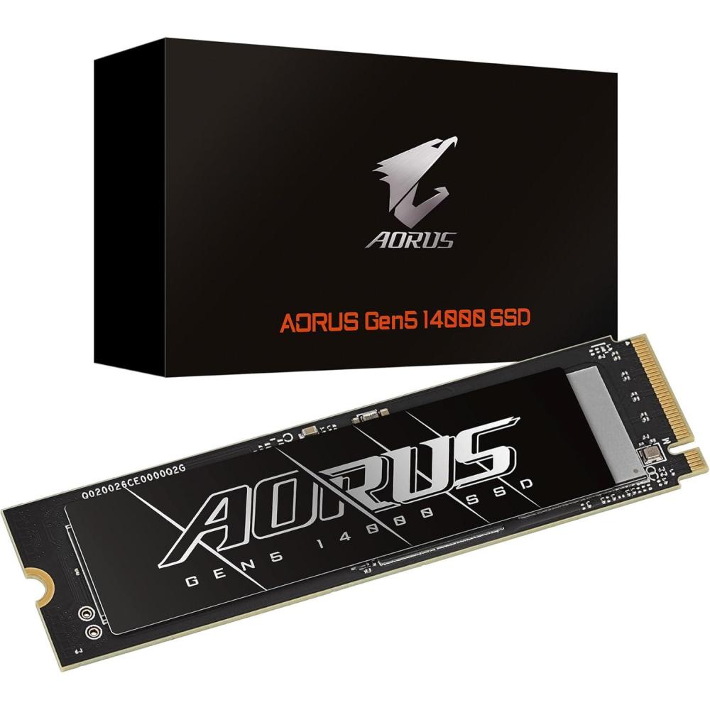 imageGIGABYTE AORUS Gen5 14000 SSD 1TB PCIe 50 NVMe M2 Internal Solid State Hard Drive with Read Speed Up to 13600MBs Write Speed Up to 10200MBs AG514K1TB