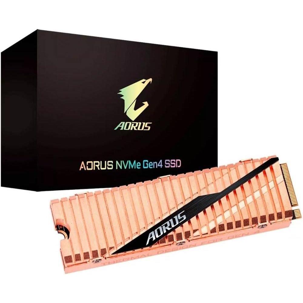 imageGIGABYTE AORUS NVMe Gen4 M2 1TB PCIExpress 40 Interface High Performance Gaming Full Body Copper Heat Spreader Toshiba 3D NAND DDR Cache Buffer SSD GPASM2NE6100TTTD500GB Heatsink SSD GPASM2NE6500GTTD