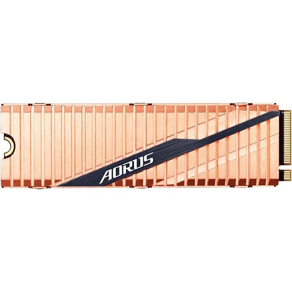 imageGIGABYTE AORUS NVMe Gen4 M2 1TB PCIExpress 40 Interface High Performance Gaming Full Body Copper Heat Spreader Toshiba 3D NAND DDR Cache Buffer SSD GPASM2NE6100TTTD1TB Heatsink SSD GPASM2NE6100TTTD