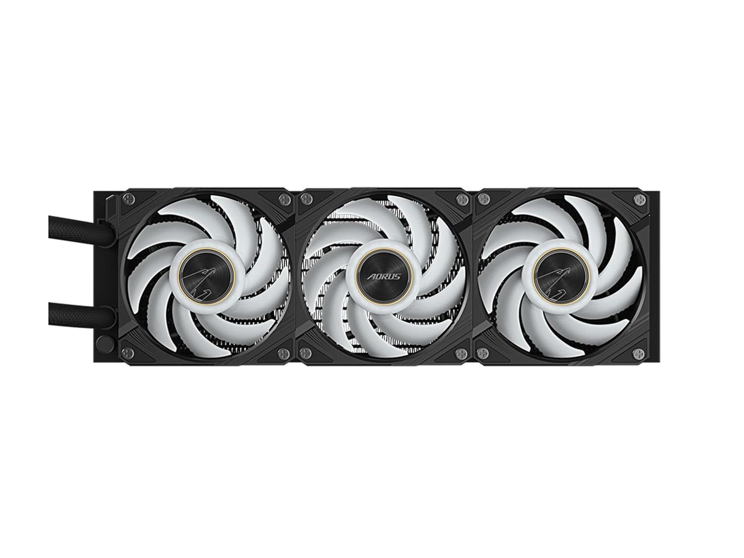 imageAORUS WATERFORCE X II 360 ICE Liquid CPU Cooler 360mm Radiator with 3X 120mm Low Noise ARGB Fans Compatible with Intel LGA1851 LGA1700 and AMD AM5 GPAORUS WATERFORCE X II 360 ICEBlack