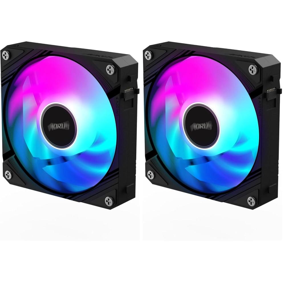 imageAORUS EZ Chain Fan 120 120mm Hydro Dynamic Bearing Computer Case FanStandard Pack of 2
