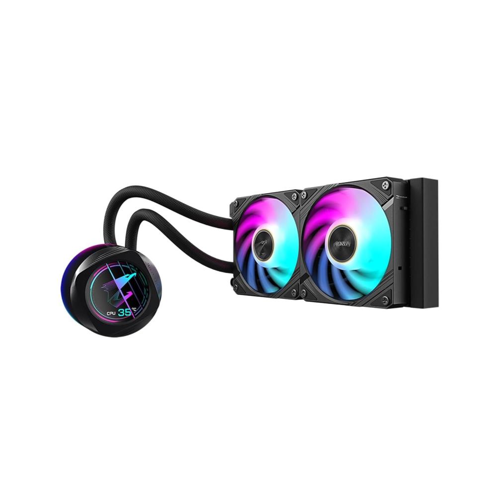 imageAORUS WATERFORCE X II 360 ICE Liquid CPU Cooler 360mm Radiator with 3X 120mm Low Noise ARGB Fans Compatible with Intel LGA1851 LGA1700 and AMD AM5 GPAORUS WATERFORCE X II 360 ICEBlack