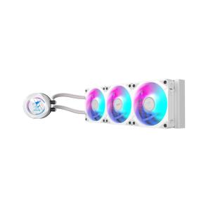 AORUS WATERFORCE II 360 ICE Liquid CPU Cooler, 360mm Radiator with 3x120mm Low Noise ARGB Fans, Compatible with Intel LGA1851, LGA1700, and AMD AM5 (GP-AORUS WATERFORCE II 360 ICE)(White)
