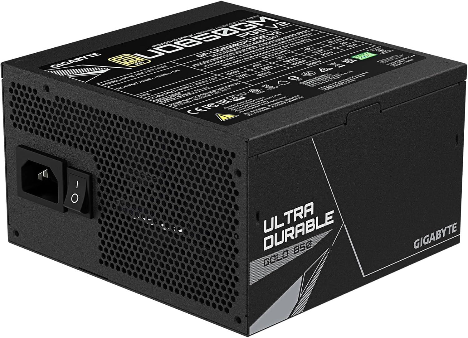 imageGIGABYTE UD850GM PG5 V2850W 80 Plus Gold Certified PCIe51 Ready ATX31 Fully Modular Power Supply UD850GM PG5 V2