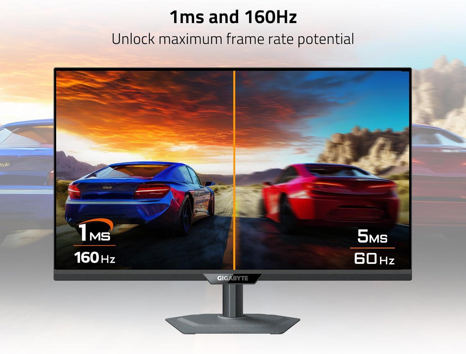 imageGIGABYTE G27U 27 SS IPS Dual Mode Gaming Monitor UHD 3840x21604K 160HzFHD 320Hz 1ms GTG AMD FreeSync Premium GSYNC Compatible HDMI DP Ergonomic Stand Black 3 Year Warranty