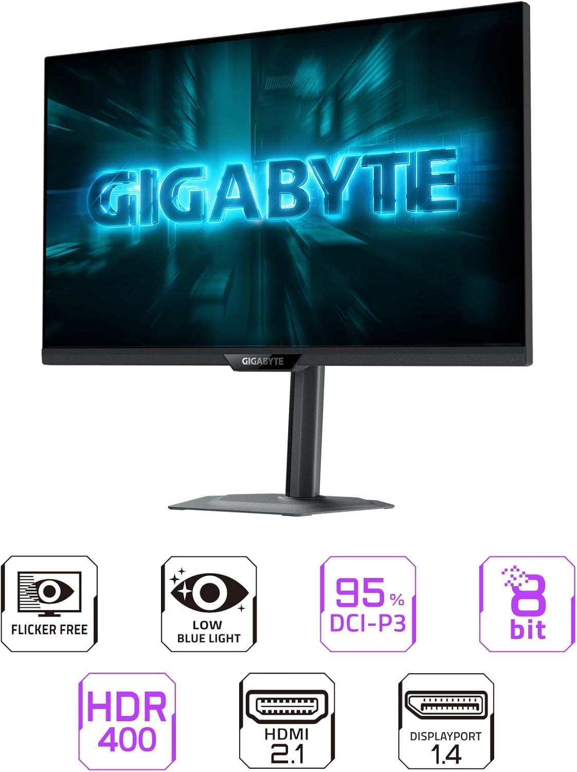 imageGIGABYTE G27U 27 SS IPS Dual Mode Gaming Monitor UHD 3840x21604K 160HzFHD 320Hz 1ms GTG AMD FreeSync Premium GSYNC Compatible HDMI DP Ergonomic Stand Black 3 Year Warranty