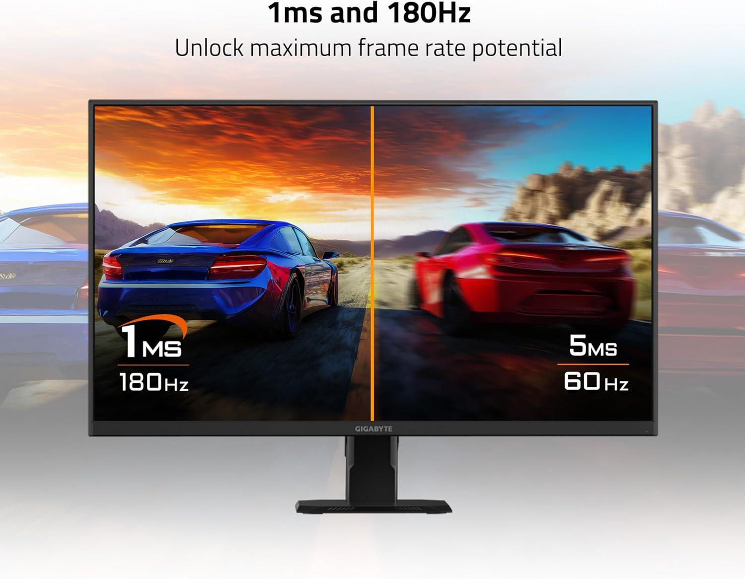 imageGIGABYTE GS25F2A 245 SuperSpeed IPS Gaming Monitor FHD 1920x1080240Hz 1ms GTG AMD FreeSync Premium HDMI DP Tilt Adjustable Black27 QHD