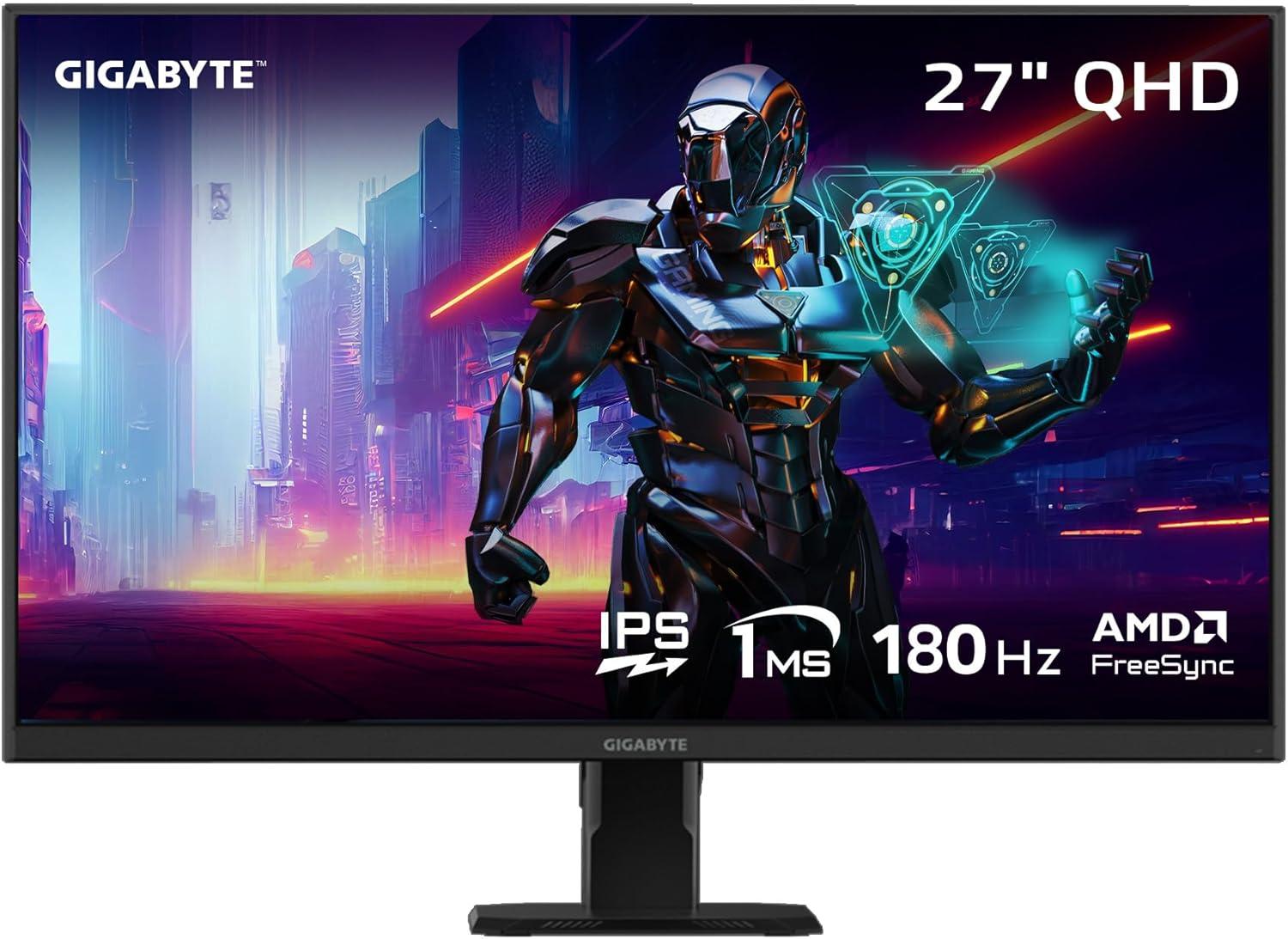 imageGIGABYTE GS25F2A 245 SuperSpeed IPS Gaming Monitor FHD 1920x1080240Hz 1ms GTG AMD FreeSync Premium HDMI DP Tilt Adjustable Black27 QHD