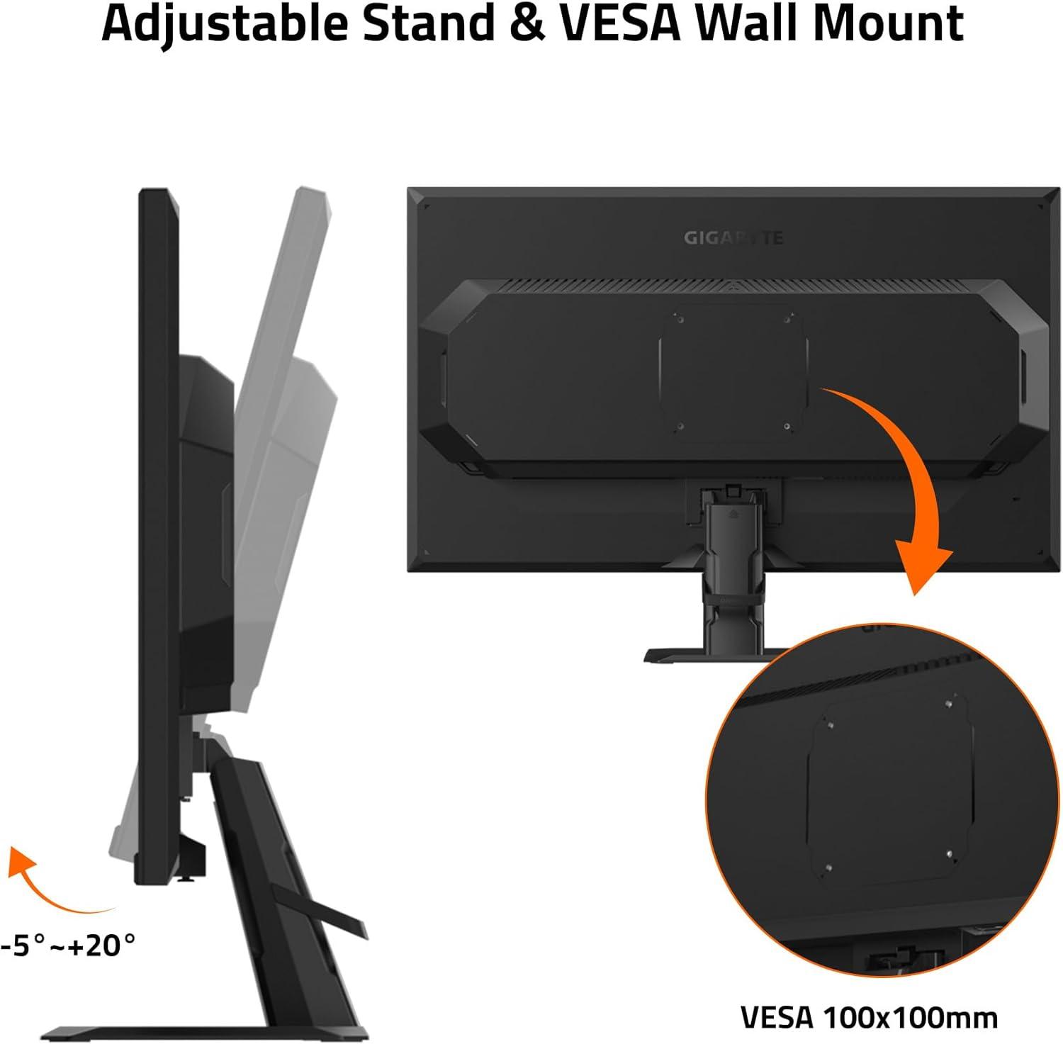 imageGIGABYTE GS25F2A 245 SuperSpeed IPS Gaming Monitor FHD 1920x1080240Hz 1ms GTG AMD FreeSync Premium HDMI DP Tilt Adjustable Black27 QHD