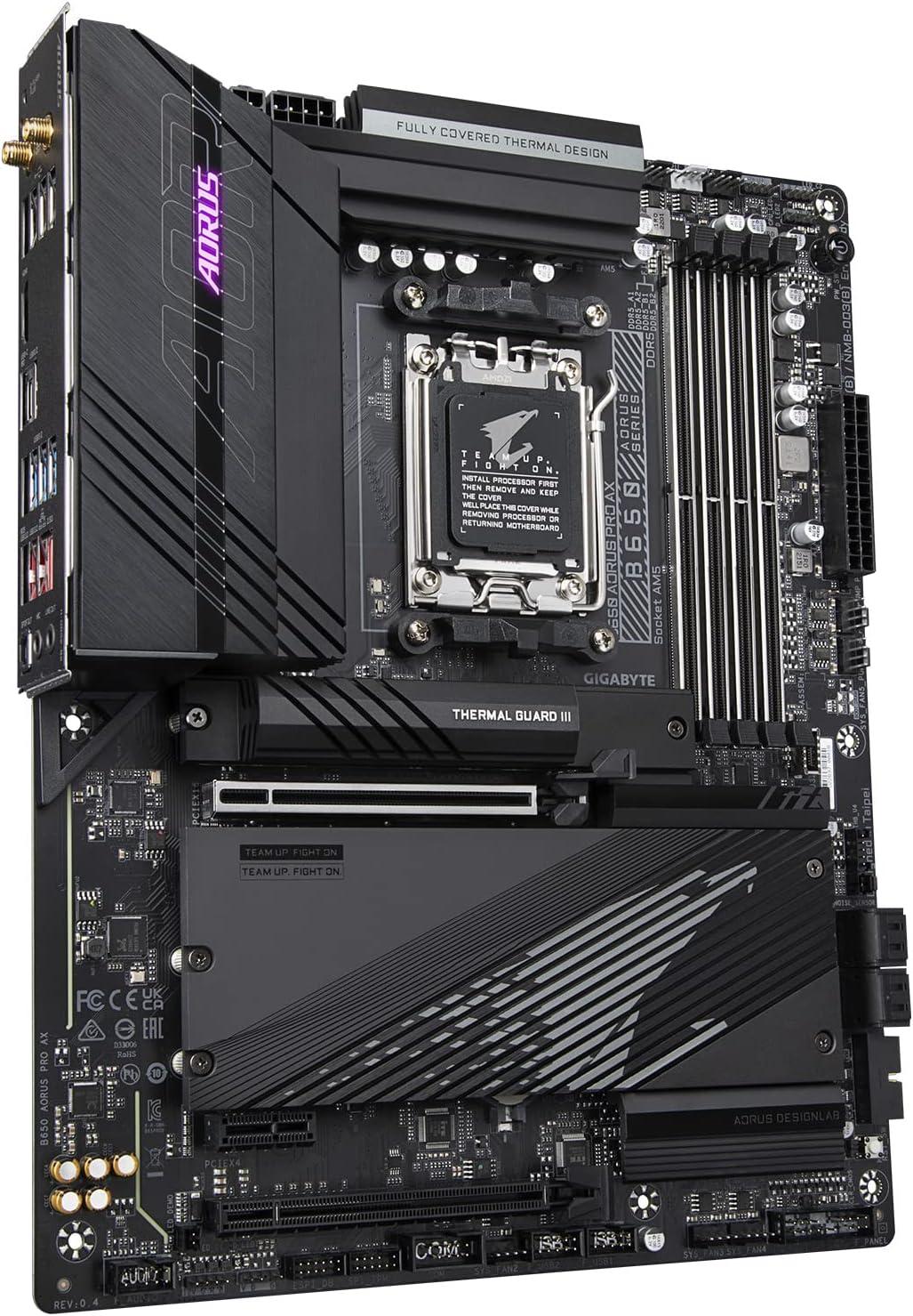 imageGIGABYTE B650 AORUS PRO AX AMD AM5 ATX Motherboard Support Ryzen 900080007000 Series DDR5 1621 Power Phase PCIe 50 M2 USBC WIFI6E 25GbE EZLatch QFlash RGB Fusion