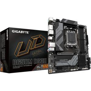 GIGABYTE B650M DS3H AMD AM5 mATX Motherboard, Support Ryzen 9000/8000/7000 Series, DDR5, 6+2+1 Power Phase, 2X M.2, PCIe 4.0, USB-C 3.2 Gen 2, 2.5GbE, EZ-Latch, Q-Flash, RGB Fusion(B650M DS3H)